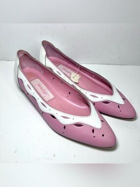 Vintage Mondolfo Pink Flats Leather Women’s 7 80’s